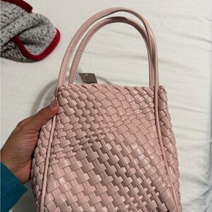 Anthropologie Blush Woven Tote